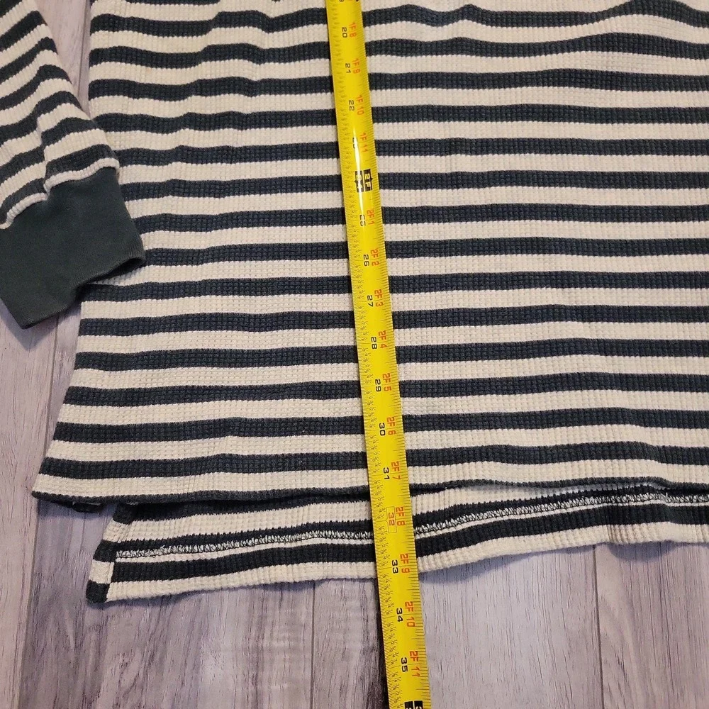 Polo Sport Ralph Lauren Shirt Mens Large Green Striped Waffle Knit Pullover VGT